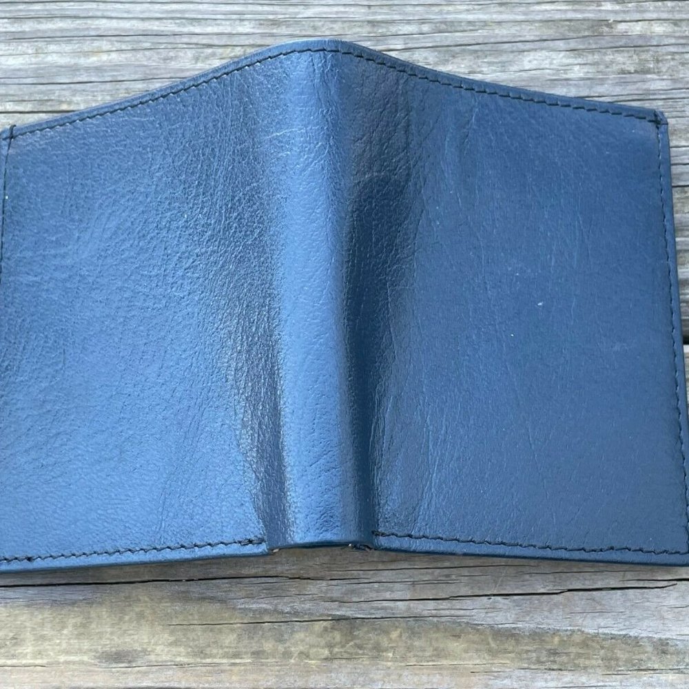 Handmade Wallet Handmade Men Card Holder Purse Genuine Leather Bi fold Wallet - Picture 3 of 12